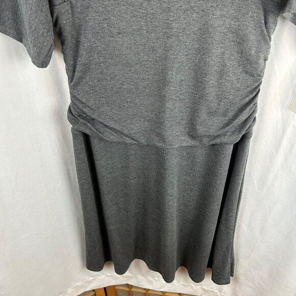 NEW Rabbit Rabbit Rabbit Knit‎ Dress Women 12 Gray Dolman Sleeve A Line Knee - Picture 4 of 8